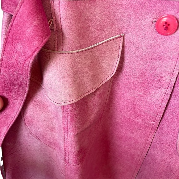 Sonirohn Y2K long line pink leather coat 42 made in Italy - Picture 10 of 10